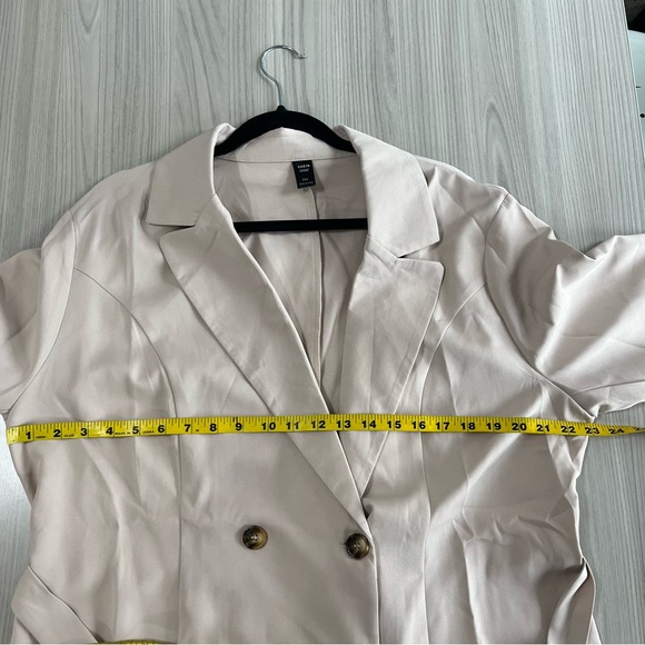 NWOT SHEIN Mulvari Plus Double Breasted Belted Trench Coat 2XL - Picture 7 of 8